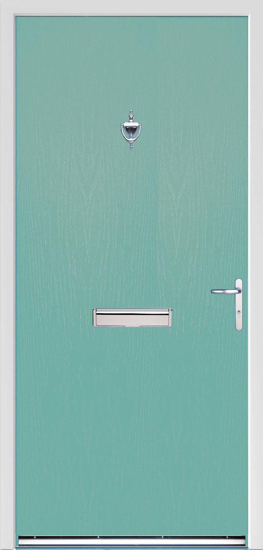 Turquoise Modern Flush External Fire Door Set