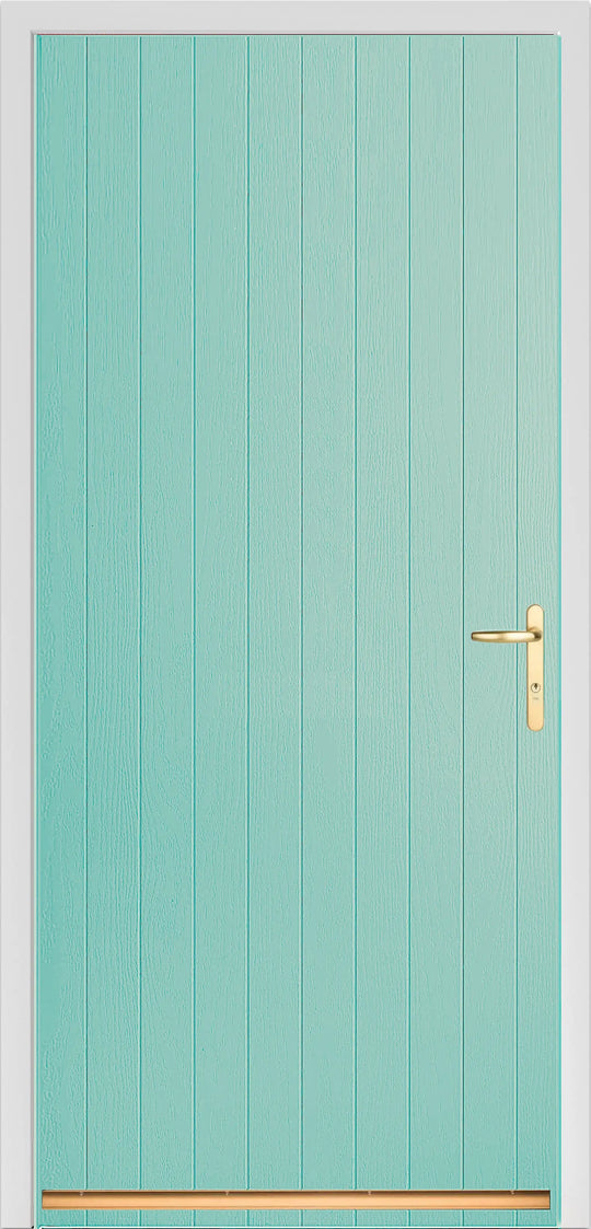 Turquoise Tongue and Groove External Fire Door Set