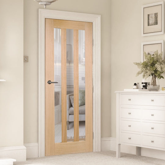 Oak Utah Internal Door with Clear Glass