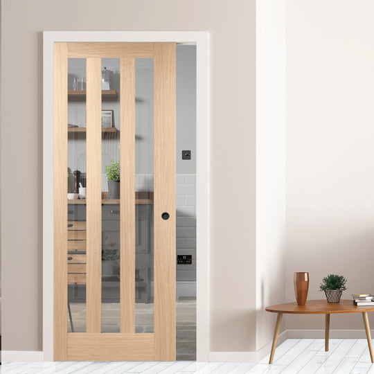 Idaho Utah Clear Glazed Pocket Door Set