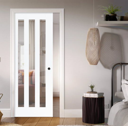 Utah 3L Glazed Pocket Door Set