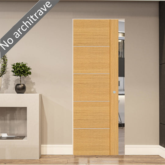 Valencia Oak Flush Pocket Door Set