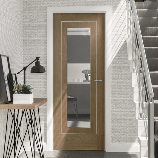 Varese Oak Door with Clear Glass