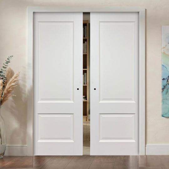 Vermont White Double Pocket Door Set
