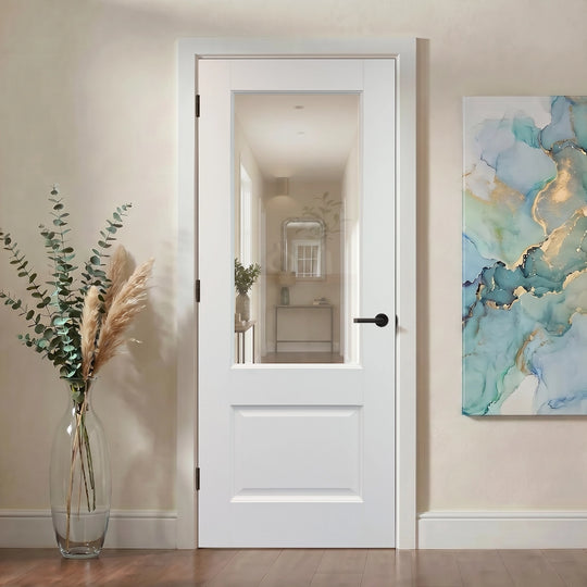Vermont White Primed Clear Glazed Internal Door