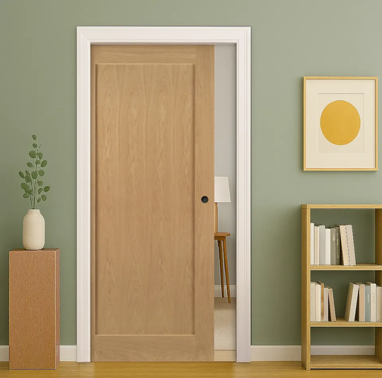 Walden Oak Pocket Door Set
