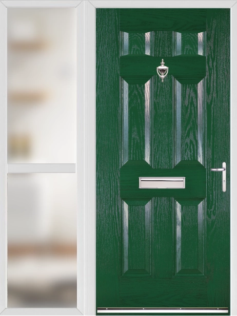 Warwick Green External Fire Doorset with Sidelight