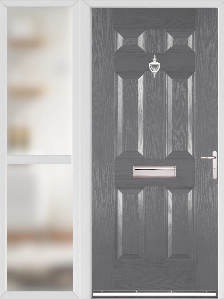 Warwick Grey External Fire Doorset with Sidelight