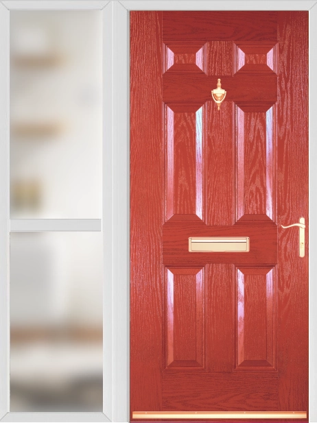 Warwick Red External Fire Doorset with Sidelight