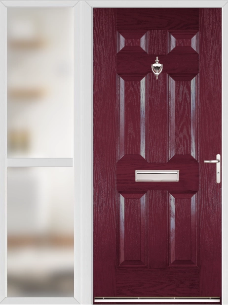 Warwick Rosewood External Fire Doorset with Sidelight