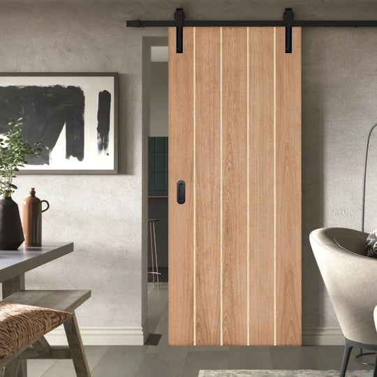 Wexford Oak Face Mounted Sliding Door Set