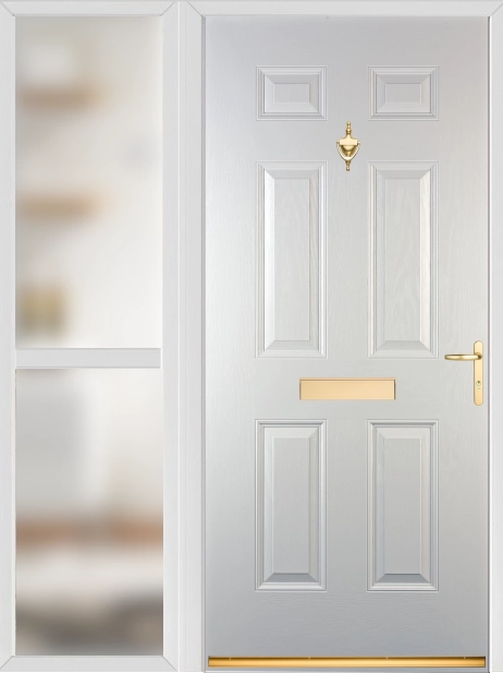 Warwick White External Fire Doorset with Sidelight