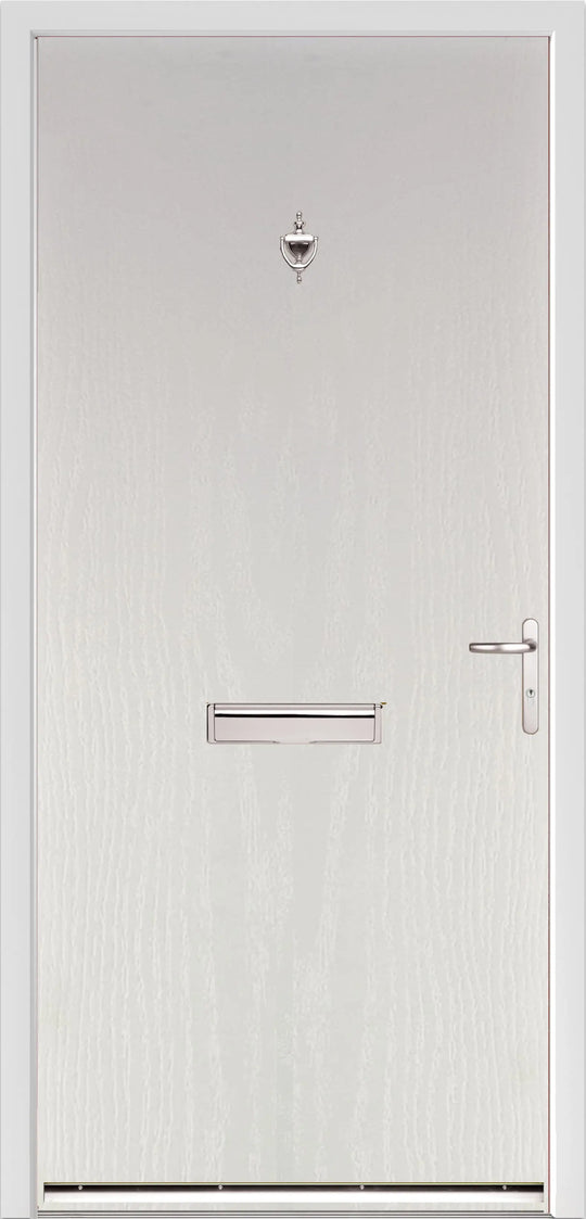 White Modern Flush External Fire Door Set