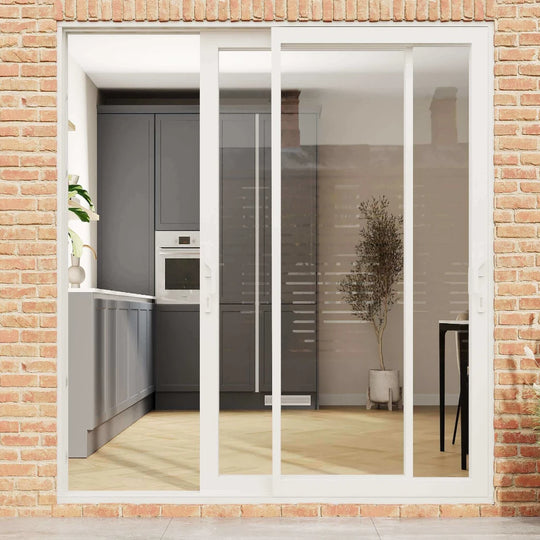 8ft White Aluminium Sliding Doors