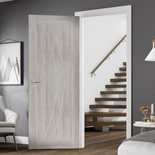 White Grey Laminate Salerno Fire Door