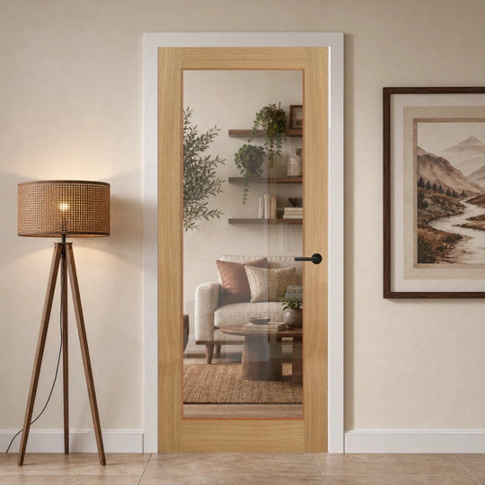 Wiltshire Oak 1 Light Glazed Internal Door Fully Finished