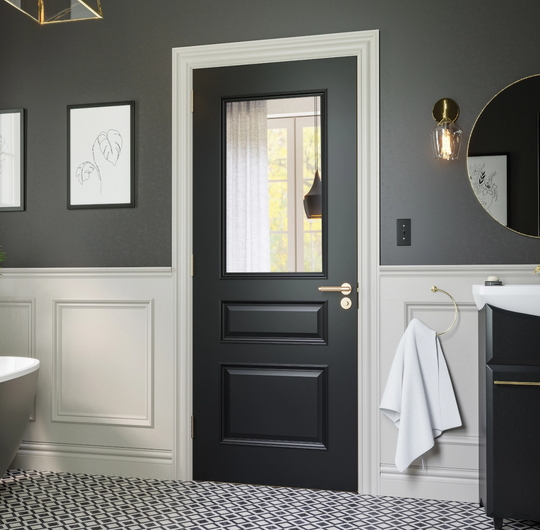 Windsor Black Clear Glazed Fire Door