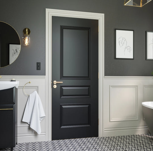 Windsor 3 Panel Black Internal Door Fully Finished