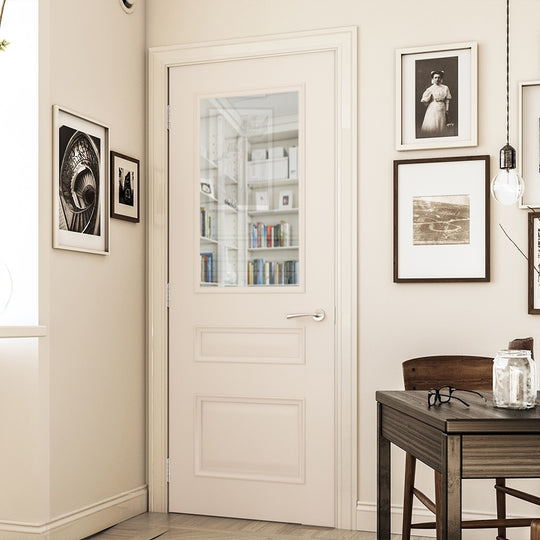 Windsor White Primed Clear Glazed Door