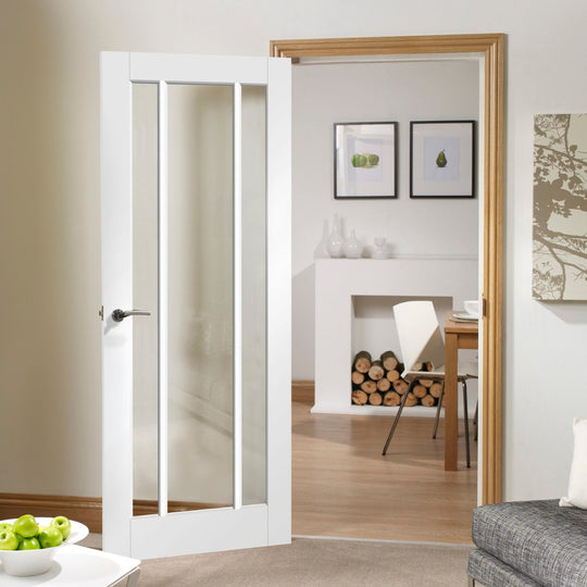 White Worcester Glazed Fire Door