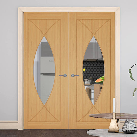 Amalfi Oak Clear Glazed Door Pair