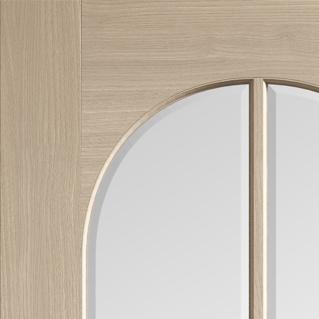 Blonde Oak Mexicano Arched Square Top 4L Clear Glazed Internal Door ...
