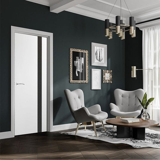 Praiano White Fire Door with Dark Grey Insert