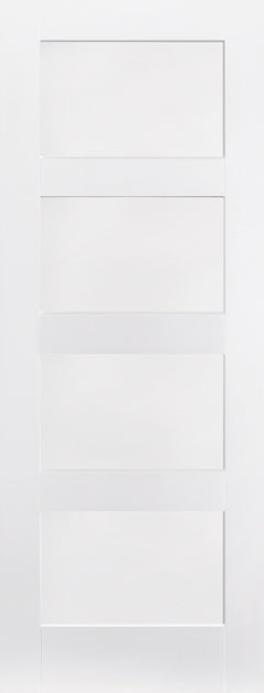 Shaker 4 Panel White Pocket Door Set