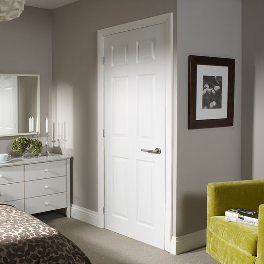 White Moulded 6 Panel Door Fully Finished