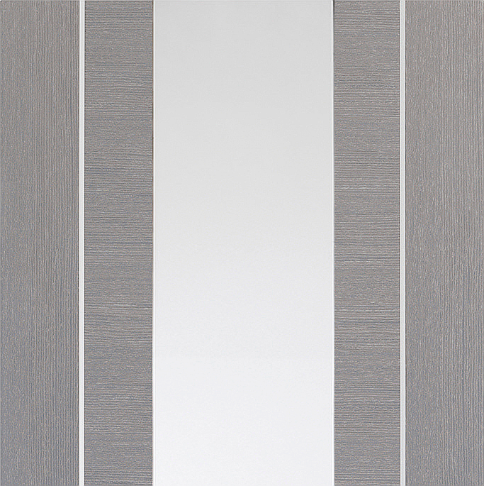 Forli Light Grey Internal Door with Clear Glass 