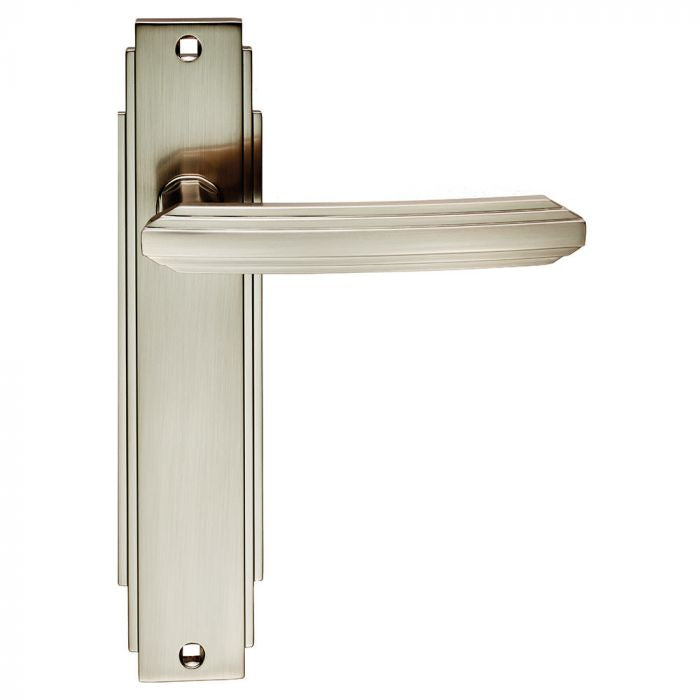 Deco Lever on Satin Nickel Latch