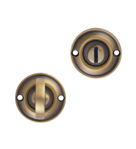 Bathroom Turn & Release Round Brass