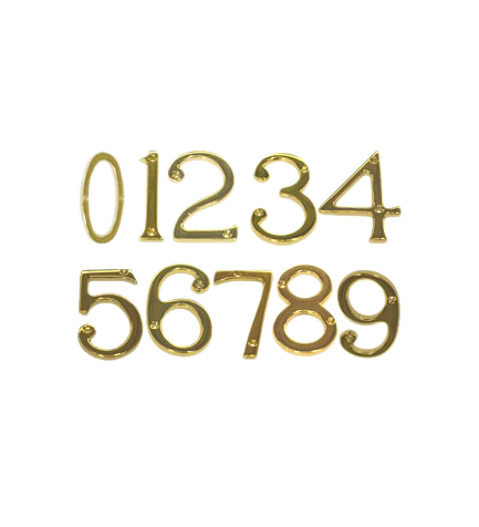 Numerals Polished Brass