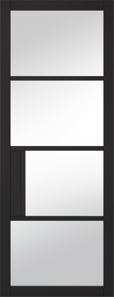 Black Chelsea 4L Clear Glazed Pocket Door System