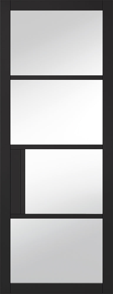 Black Chelsea 4L Clear Glazed Pocket Door Set