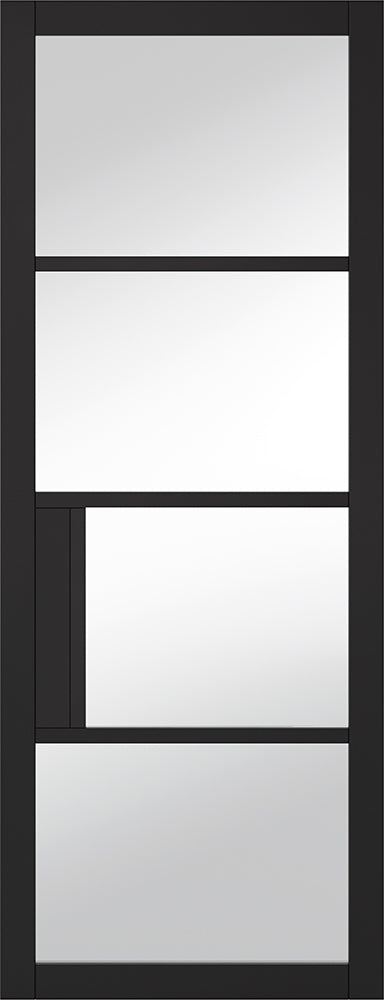 Black Chelsea 4L Clear Glazed Internal Door 