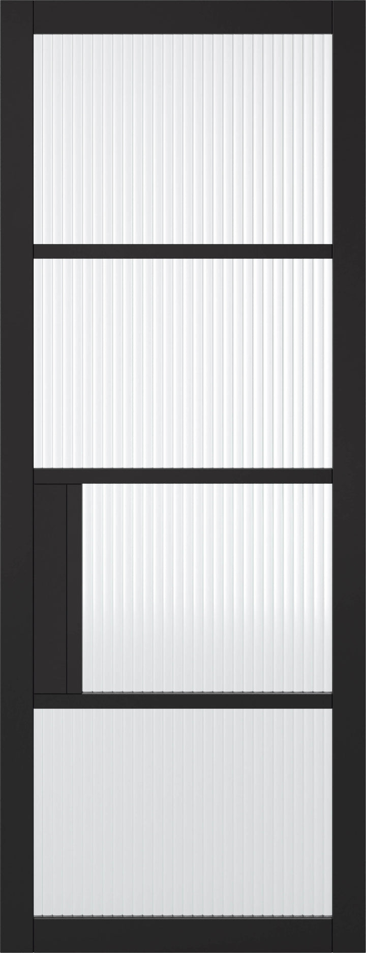 Black Chelsea 4L Reeded Glazed Pocket Door System