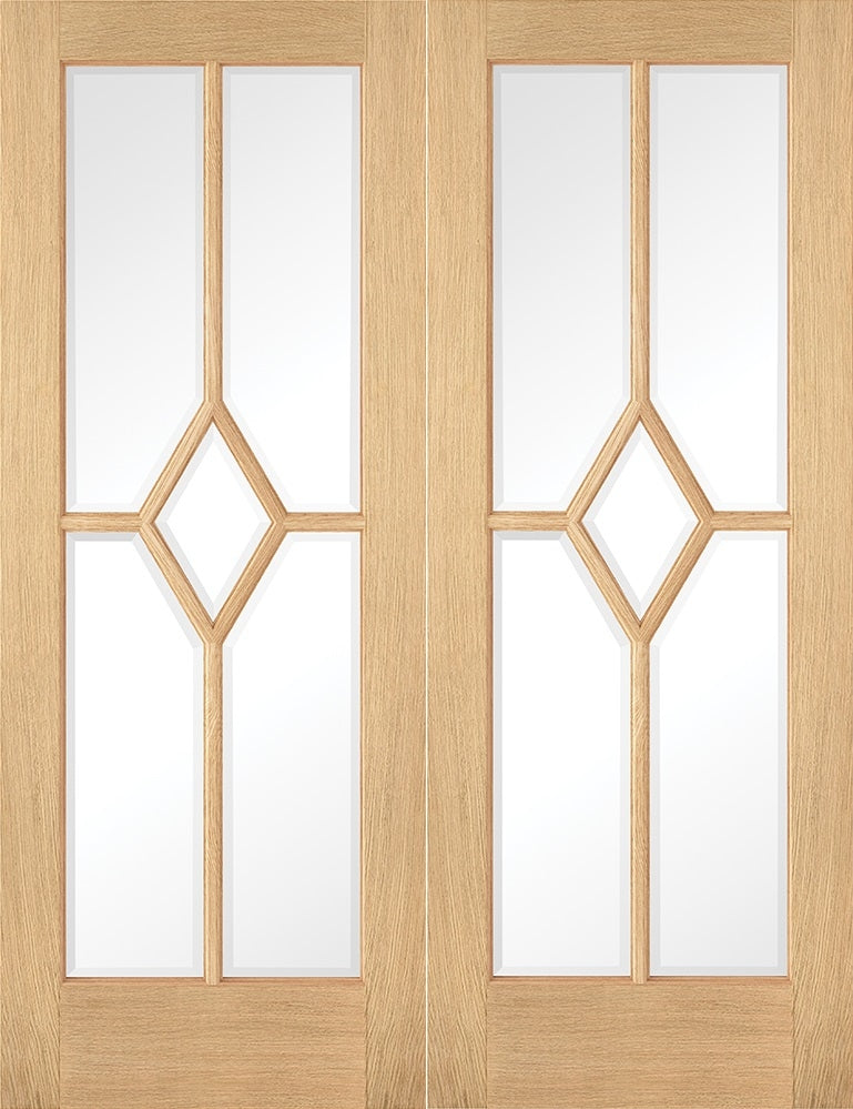Oak Reims Glazed French Doors Fully Finished 