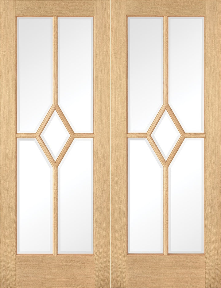 Oak Reims Glazed French Doors Fully Finished 