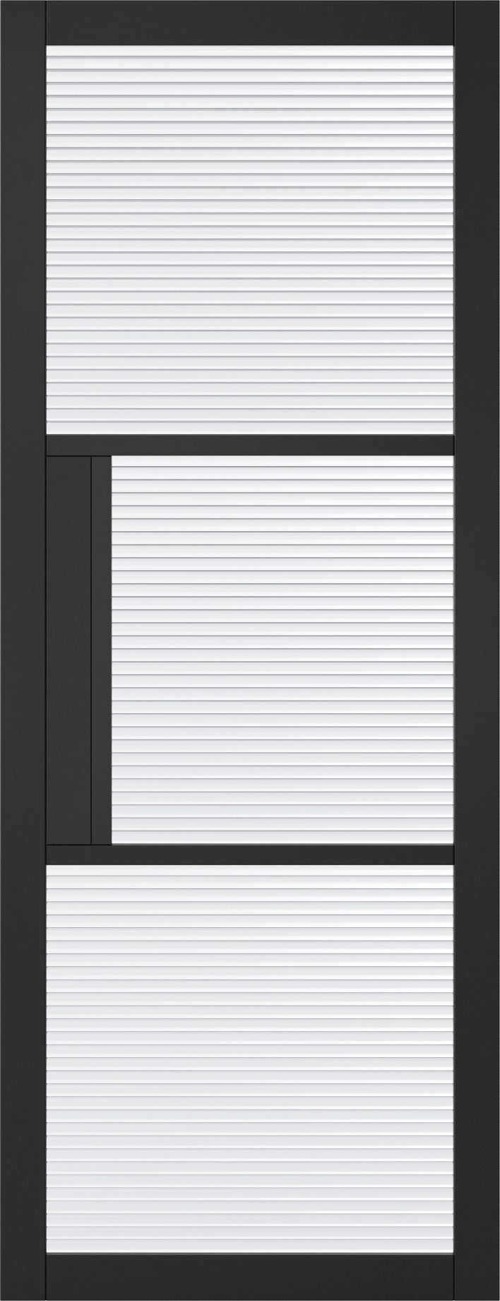 Black Tribeca 3L Reeded Glazed Pocket Door System