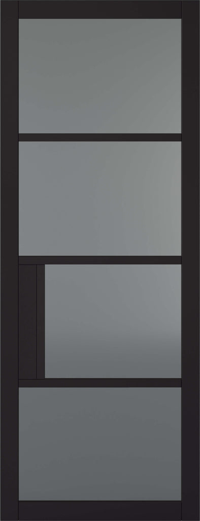 Black Chelsea 4L Tinted Glazed Pocket Door System