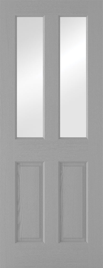 Grey Moulded Textured 2P2L Glazed Internal Door
