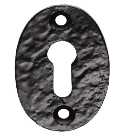 Oval Escutcheon Antique Black Standard Profile