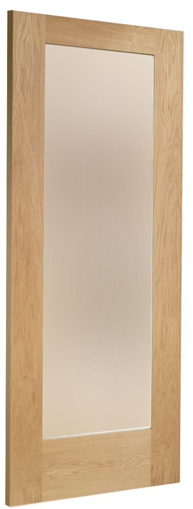 Shaker Pattern 10 Obscure Glazed Oak Door Pair