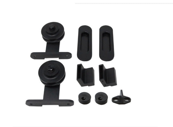 Matt Black Double Door Sliding Top Hung Track For Double Doors