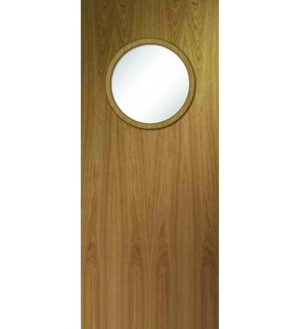 Porthole Oak Fire Door Custom Made FD30