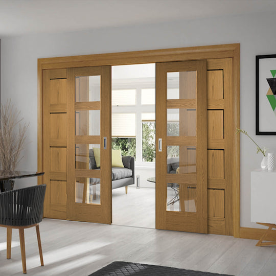 Sliding French Doors with Shaker Glazed & Shaker Panel Doors
