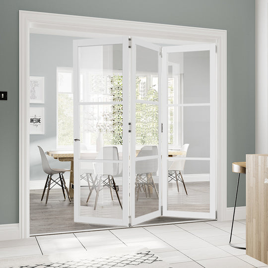 3L White Clear Glazed Industrial Style Room Divider