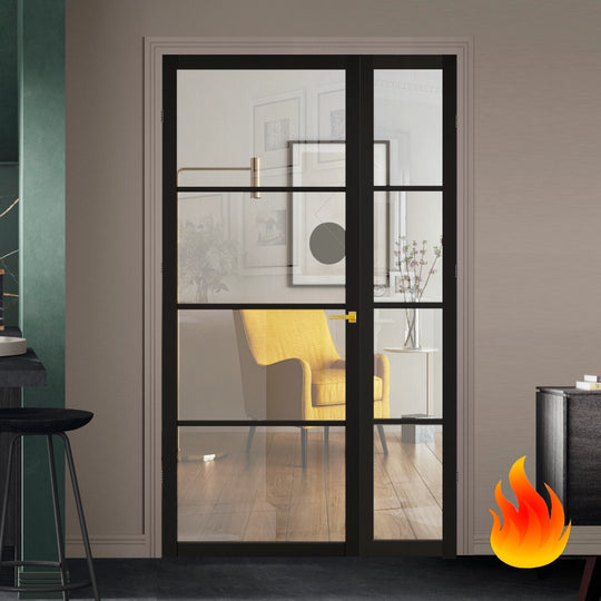 Industrial Style Extra Slim 4L Offset Fire Door Pair