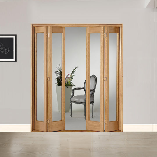 4 Leaf Oak Marston Clear Glazed Bi-Folding Set